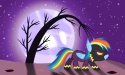 Size: 12000x7234 | Tagged: safe, artist:imageconstructor, princess luna, rainbow dash, bat pony, pony, g4, .svg available, absurd resolution, bat ponified, fangs, filly, moon, night, nightmare night, rainbowbat, smirk, vector