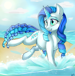 Size: 2360x2387 | Tagged: safe, artist:shyshyoctavia, oc, oc only, oc:aqua wish, high res, solo, water