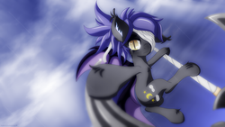 Size: 3840x2160 | Tagged: safe, artist:an-m, oc, oc only, bat pony, pony, high res, solo