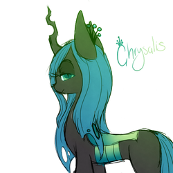 Size: 500x500 | Tagged: safe, artist:ruhiana, queen chrysalis, changeling, changeling queen, g4, female, solo