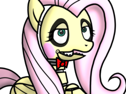 Size: 1024x768 | Tagged: safe, artist:birdivizer, fluttershy, five nights at aj's, g4, creepy, female, five nights at freddy's, looking at you, solo