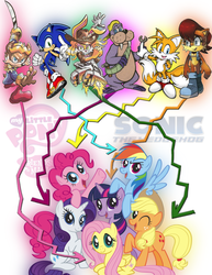 Size: 632x818 | Tagged: safe, applejack, fluttershy, pinkie pie, rainbow dash, rarity, twilight sparkle, g4, antoine d'coolette, bunnie rabbot, comparison, copy and paste, crossover, cut and paste, male, mane six, miles "tails" prower, rotor, sally acorn, satam, sonic the hedgehog, sonic the hedgehog (series)