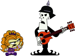 Size: 1941x1452 | Tagged: safe, artist:mit-boy, adagio dazzle, equestria girls, g4, my little pony equestria girls: rainbow rocks, battle of the bands, crossover, duo, the grim adventures of billy and mandy