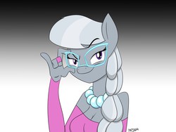 Size: 1280x960 | Tagged: safe, artist:mofetafrombrooklyn, silver spoon, earth pony, anthro, g4, glasses, older