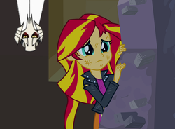 Size: 881x647 | Tagged: safe, artist:avispaneitor, edit, sunset shimmer, equestria girls, g4, clone wars, crossover, duo, general grievous, star wars, this will end in death, this will end in tears, this will end in tears and/or death