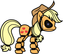 Size: 966x827 | Tagged: safe, applejack, pony, robot, robot pony, five nights at aj's, g4, angry, animatronic, applefreddy, female, five nights at freddy's, looking at you, solo