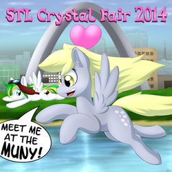 Size: 1650x1650 | Tagged: safe, artist:lamia, derpy hooves, oc, pegasus, pony, g4, arch, city, female, gateway arch, heart, mare, muny, st. louis, st. louis crystal fair