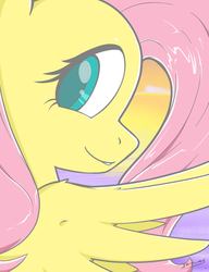 Size: 1000x1300 | Tagged: safe, artist:animeculture, fluttershy, g4, female, looking at you, smiling, solo