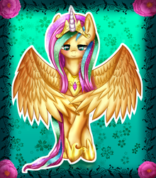 Size: 1020x1160 | Tagged: safe, artist:9de-light6, fluttershy, alicorn, pony, g4, horse play, season 8, alicornified, clothes, costume, female, fluttercorn, race swap, shylestia, solo, theater