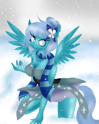 Size: 2550x3181 | Tagged: safe, artist:louderspeakers, oc, oc only, oc:winter, anthro, high res, snow, snowfall, solo