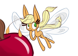 Size: 900x650 | Tagged: safe, artist:heir-of-rick, applejack, breezie, daily apple pony, g4, apple, applebreezie, breeziefied, female, impossibly large ears, solo, species swap, tumblr