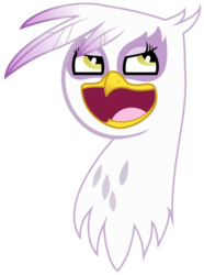 Size: 1002x1347 | Tagged: safe, artist:elcomber, gilda, griffon, g4, awesome face, female, meme, simple background, solo, transparent background, vector
