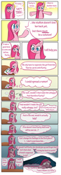 Size: 2480x7087 | Tagged: safe, artist:drhikari, pinkie pie, rarity, earth pony, pony, comic:dealing with depression, g4, blanket, comic, female, mare, paper, pencil, pinkamena diane pie, solo, this will end in tears and/or laughter