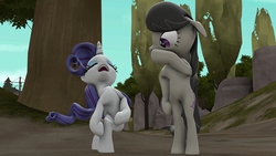 Size: 1240x698 | Tagged: safe, artist:epickitty54, octavia melody, rarity, g4, 3d, funny, funny as hell, sfm ponyville, source filmmaker, what the heck?