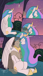 Size: 564x1000 | Tagged: safe, artist:freckles, king sombra, princess celestia, ghost, g4, comic, female, good king sombra, male, sad, ship:celestibra, shipping, straight