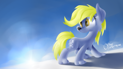 Size: 1920x1080 | Tagged: safe, artist:opticspectrum, derpy hooves, dog, g4, cute, dogified, female, species swap