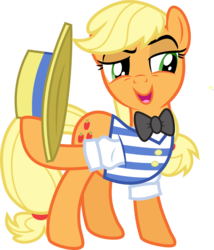 Size: 783x914 | Tagged: safe, artist:punzil504, applejack, g4, clothes swap, female, flim flam style, role reversal, simple background, solo, transparent background, vector