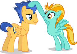 Size: 877x613 | Tagged: safe, artist:punzil504, flash sentry, lightning dust, pegasus, pony, g4, :o, backwards cutie mark, brother and sister, duo, female, happy, headcanon, male, mare, noogie, siblings, simple background, stallion, transparent background, vector