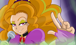 Size: 4300x2550 | Tagged: safe, artist:frankaraya, adagio dazzle, equestria girls, g4, my little pony equestria girls: rainbow rocks, bedroom eyes, female, grin, humanized, looking at you, microphone, smirk, solo, these are not the droids you're looking for