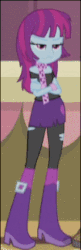 Size: 105x323 | Tagged: safe, screencap, mystery mint, equestria girls, g4, my little pony equestria girls: rainbow rocks, animated, background human, boots, female, gif, offscreen character, shoes, solo