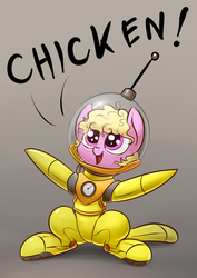 Size: 1181x1672 | Tagged: safe, artist:underpable, oc, oc only, oc:puppysmiles, earth pony, pony, fallout equestria, fallout equestria: pink eyes, comic, cute, fallout, fanfic, fanfic art, female, filly, foal, hazmat suit, hooves, open mouth, solo, underpable is trying to murder us