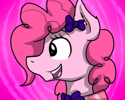 Size: 1179x941 | Tagged: safe, artist:dazed-and-wandering, pinkie pie, earth pony, pony, g4, bow, bust, female, solo