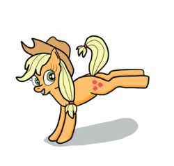 Size: 486x465 | Tagged: safe, artist:infinityr319, applejack, earth pony, pony, g4, bucking, female, mare, simple background, solo, speedpaint, transparent background