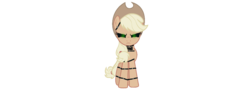 Size: 1006x364 | Tagged: safe, applejack, pony, robot, robot pony, five nights at aj's, g4, animatronic, applefreddy, creepy, female, five nights at freddy's, glowing eyes, looking at you, solo