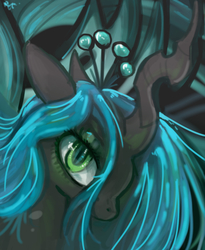 Size: 900x1100 | Tagged: safe, artist:staticdragon1, queen chrysalis, changeling, changeling queen, g4, crown, female, jewelry, regalia, solo