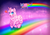 Size: 1700x1197 | Tagged: source needed, useless source url, safe, artist:9de-light6, oc, oc only, oc:fluffle puff, pink fluffy unicorns dancing on rainbows, nyan cat, rainbow