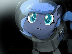 Size: 1024x768 | Tagged: safe, artist:swomswom, princess luna, g4, astronaut, cute, female, filly, lunabetes, solo, spacesuit, woona