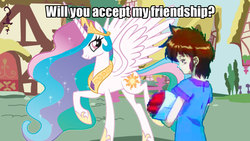 Size: 900x506 | Tagged: safe, princess celestia, g4, key, key the metal idol, nicole oliver, voice actor, voice actor joke