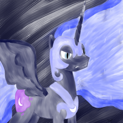 Size: 1100x1100 | Tagged: safe, artist:varemia, nightmare moon, g4, darkhorse knight, rule 63, solo