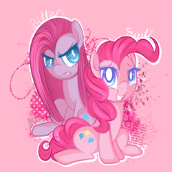 Size: 3000x3000 | Tagged: dead source, safe, artist:suzuii, artist:tutosana, pinkie pie, g4, high res, pinkamena diane pie, scowl, smiling, texture