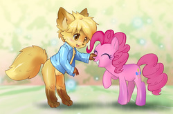 Size: 1024x674 | Tagged: safe, artist:countcarbon, pinkie pie, g4, boop, cute, furry