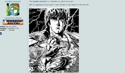 Size: 991x584 | Tagged: safe, screencap, rainbow dash, g4, heather breckel, hokuto no ken, kenshiro, text, the round stable