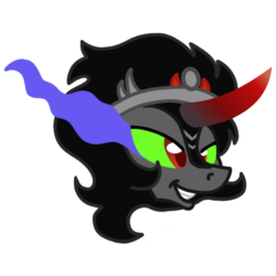 Size: 608x608 | Tagged: safe, artist:skullman777, artist:trollie trollenberg, king sombra, g4, avatar, queen umbra, rule 63, simple background, solo, transparent background