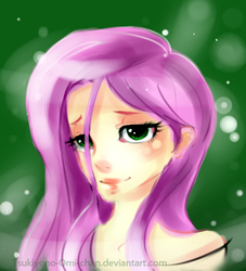 Size: 353x389 | Tagged: safe, artist:tsukiyono-omi-chan, fluttershy, human, g4, female, humanized, solo