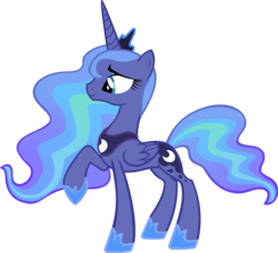 Size: 1024x932 | Tagged: safe, artist:blah23z, edit, princess luna, g4, ethereal mane, female, raised hoof, recolor, redesign, simple background, solo
