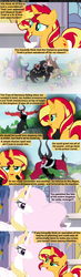 Size: 1120x3810 | Tagged: safe, artist:beavernator, cerberus (g4), lord tirek, princess celestia, sunset shimmer, cerberus, pony, comic:end of a generation, g4, alternate ending, comic, multiple heads, three heads