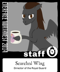 Size: 315x378 | Tagged: safe, artist:scorchedwing, oc, oc only, oc:scorched wing, everfree northwest