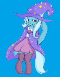 Size: 385x490 | Tagged: safe, artist:pegaquil, trixie, pony, g4, bipedal, clothes, dress, female, solo