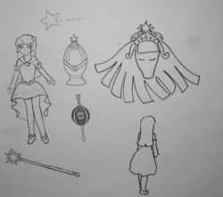 Size: 1310x1160 | Tagged: safe, artist:punksweet, twilight sparkle, human, g4, grief seed, humanized, monochrome, puella magi madoka magica, soul gem, traditional art, wand