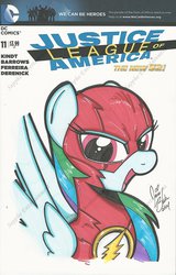 Size: 1024x1599 | Tagged: safe, artist:ponygoddess, rainbow dash, g4, crossover, dc comics, female, justice league, new 52, solo, the flash