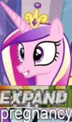 Size: 215x366 | Tagged: safe, princess cadance, g4, donkey kong 64, expand dong, exploitable meme, meme, pregnant