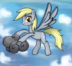 Size: 800x738 | Tagged: safe, artist:xxstein, derpy hooves, pegasus, pony, g4, cloud, cloudy, female, mare, solo