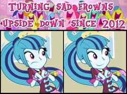 Size: 1000x745 | Tagged: safe, artist:aroddo, edit, edited screencap, screencap, sonata dusk, a friend in deed, equestria girls, g4, my little pony equestria girls: rainbow rocks, frown upside down, inverted mouth, smile song