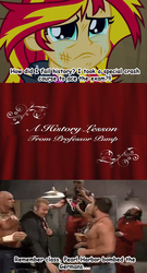 Size: 460x850 | Tagged: safe, edit, screencap, sunset shimmer, equestria girls, g4, aj styles, christian cage, history lesson, james mitchell, scott steiner, tna, tyson tomko, wrestling