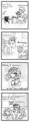 Size: 322x1280 | Tagged: safe, artist:haute-claire, berry punch, berryshine, ruby pinch, ask ruby pinch, g4, ask, clothes, comic, duster, female, filly, implied death, maid, tumblr