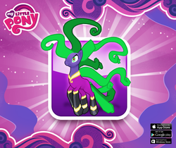 Size: 940x788 | Tagged: safe, gameloft, mane-iac, earth pony, pony, g4, official, female, game, mare, my little pony logo, solo